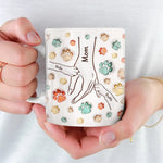 Custom Name Paw Print Pet Gifts for Mom - Personalized Mugs