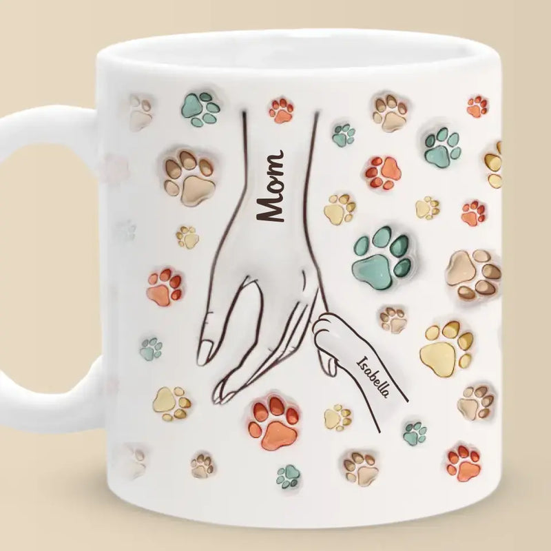 Custom Name Paw Print Pet Gifts for Mom - Personalized Mugs