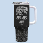 Custom Name Mama Bear Gifts for Mom - Personalized 40 Oz Tumbler With Handle