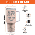 Custom Name Mama Bear Gifts for Mom - Personalized 40 Oz Tumbler With Handle