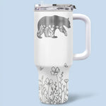 Custom Name Mama Bear Gifts for Mom - Personalized 40 Oz Tumbler With Handle