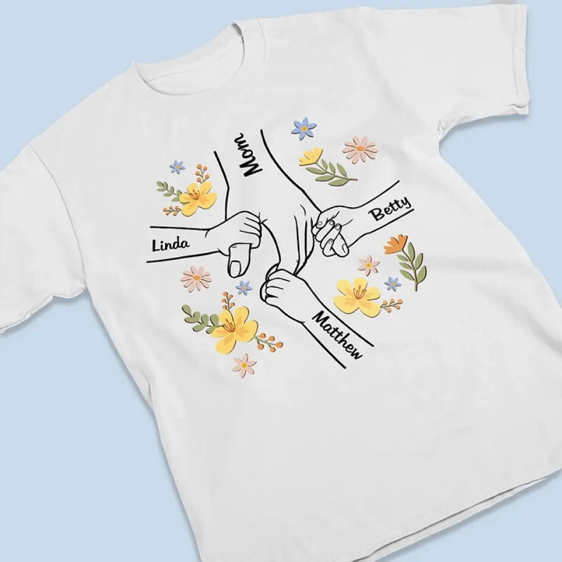 Custom Name Family Flower Gifts for Mom - Personalized Apparel