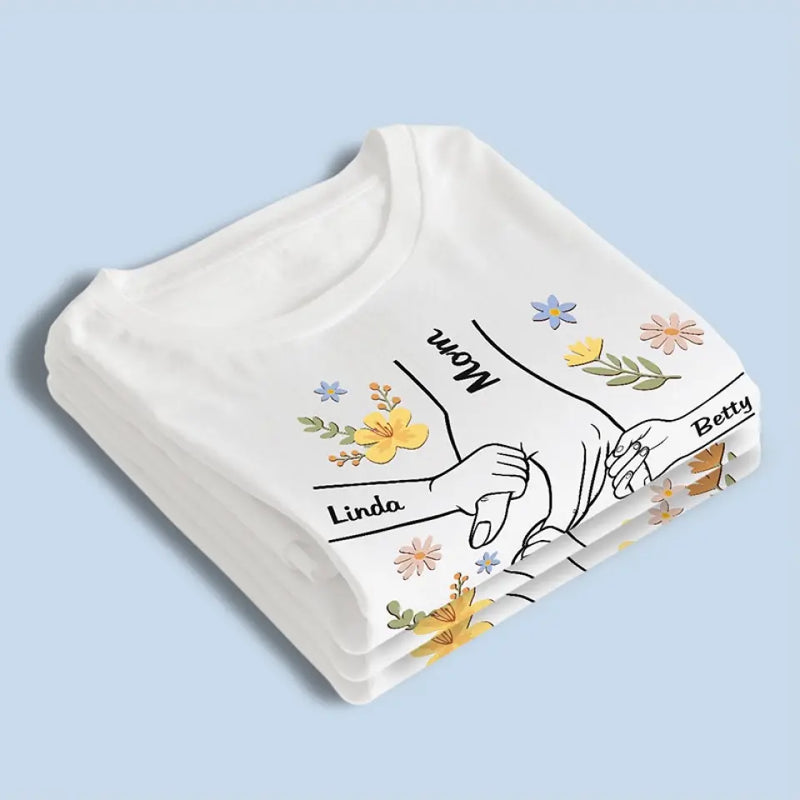 Custom Name Family Flower Gifts for Mom - Personalized Apparel
