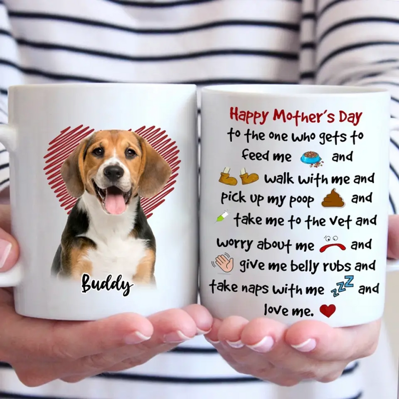Custom Pet Photo Mother's Day Gifts for Dog Moms - Personalized Mugs