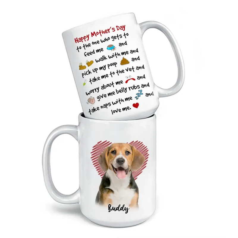 Custom Pet Photo Mother's Day Gifts for Dog Moms - Personalized Mugs