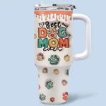 Custom Name Dog Mom Gifts for Pet Lovers - Personalized 40 Oz Tumbler With Handle