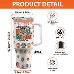 Custom Name Dog Mom Gifts for Pet Lovers - Personalized 40 Oz Tumbler With Handle
