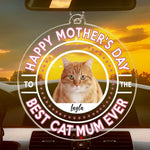 Custom Pet Photo Mother's Day Gifts for Cat Moms - Personalized Car Ornament