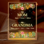 Custom Name First Mom Now Grandma Gifts - Personalized 3D LED Walnut Night Light
