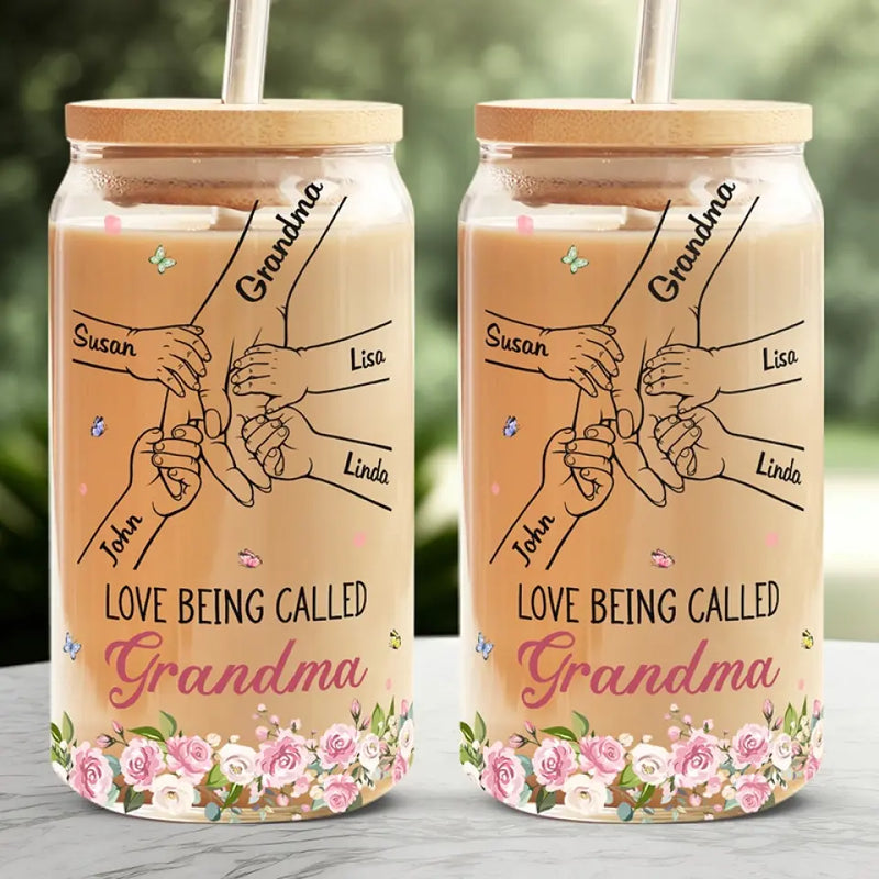 Custom Name Grandma Gifts for Grandmothers - Personalized Glass Cup