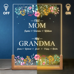 Custom Name First Mom Now Grandma Gifts - Personalized 3D LED Walnut Night Light