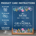 Custom Name First Mom Now Grandma Gifts - Personalized 3D LED Walnut Night Light