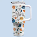 Custom Name Floral Mom Gifts - Personalized 40 Oz Tumbler With Handle