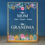 Custom Name First Mom Now Grandma Gifts - Personalized 3D LED Walnut Night Light