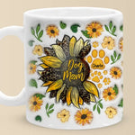 Custom Name Dog Mom Sunflower Gifts - Personalized Mugs
