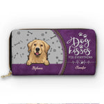 Custom Name Dog Lover Gifts - Personalized Leather Long Wallet