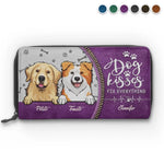 Custom Name Dog Lover Gifts - Personalized Leather Long Wallet
