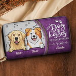 Custom Name Dog Lover Gifts - Personalized Leather Long Wallet