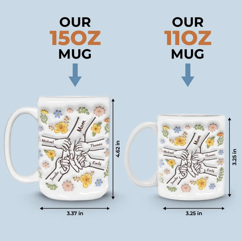 Custom Name Friendship Hand Design Gifts - Personalized Mugs