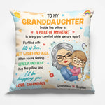 Custom Name Grandma Granddaughter Comfort Gifts - Personalized Pillow