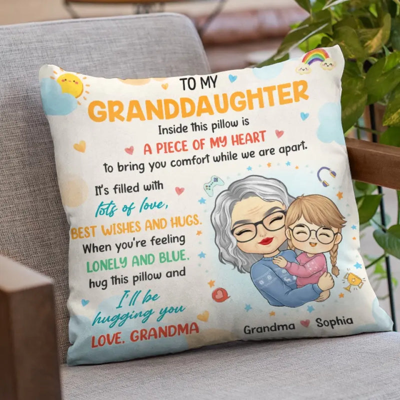 Custom Name Grandma Granddaughter Comfort Gifts - Personalized Pillow