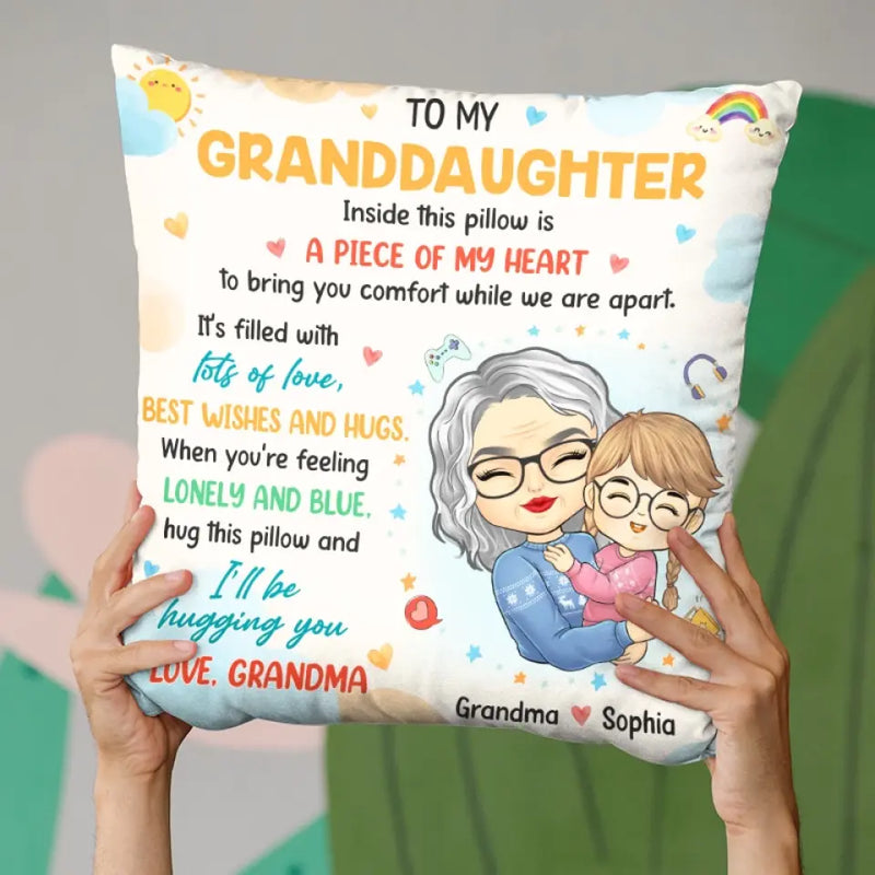 Custom Name Grandma Granddaughter Comfort Gifts - Personalized Pillow