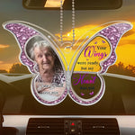 Custom Photo Memorial Butterfly Gifts - Personalized Car Ornament