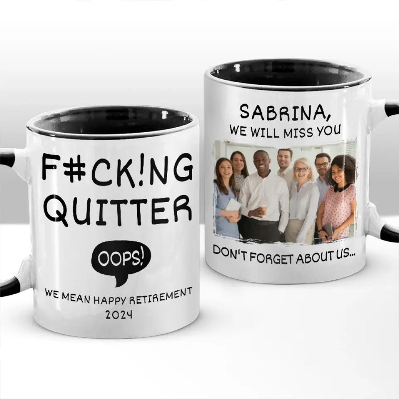 Custom Photo Retirement Gifts for Coworkers - Personalized Accent Mugs