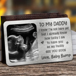 Custom Photo Pregnancy Gifts for Dad - Personalized Aluminum Wallet Card