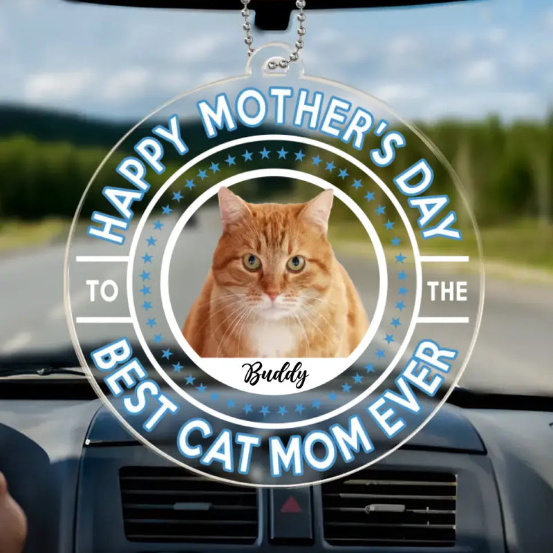 Custom Pet Photo Mother's Day Gifts for Cat Moms - Personalized Car Ornament