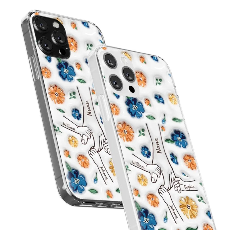 Custom Name Family Hands Floral Gifts - Personalized Phone Case