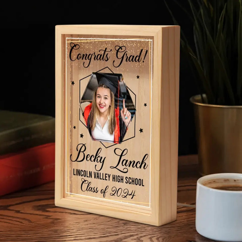 Custom Photo Graduation Gifts for High School Seniors - Personalized Frame Light Box