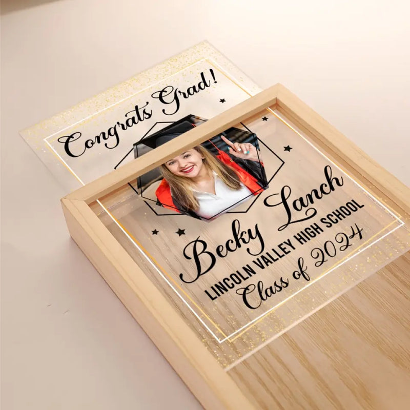 Custom Photo Graduation Gifts for High School Seniors - Personalized Frame Light Box