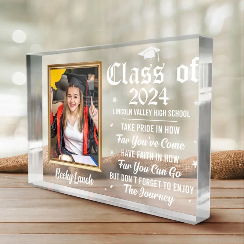 Custom Photo Graduation Gifts for High School Graduates - Personalized Shaped Acrylic Plaque