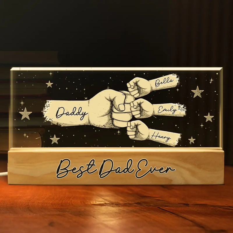 Thank You For Being My Hero - Family Personalized Custom Acrylic Letters 3D LED Night Light - Father's Day, Gift For Dad, Grandpa