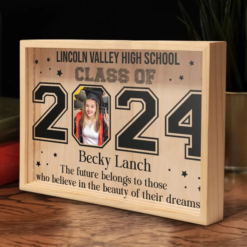 Custom Photo Graduation Gifts for High School Seniors - Personalized Frame Light Box