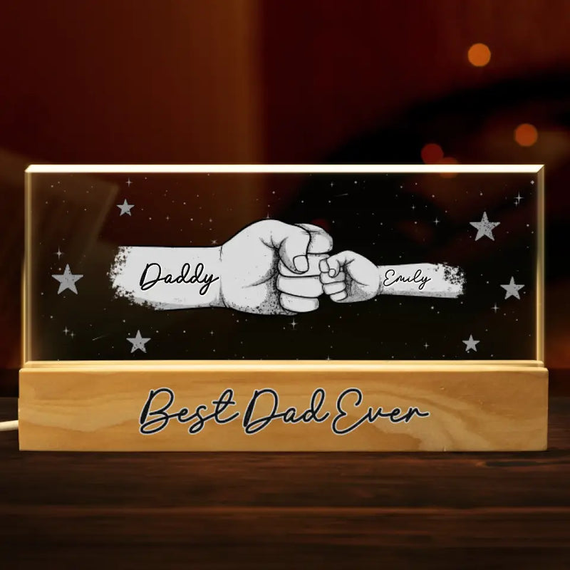 Custom Name Fist Bump Gifts for Dad - Personalized Acrylic Letters Night Light