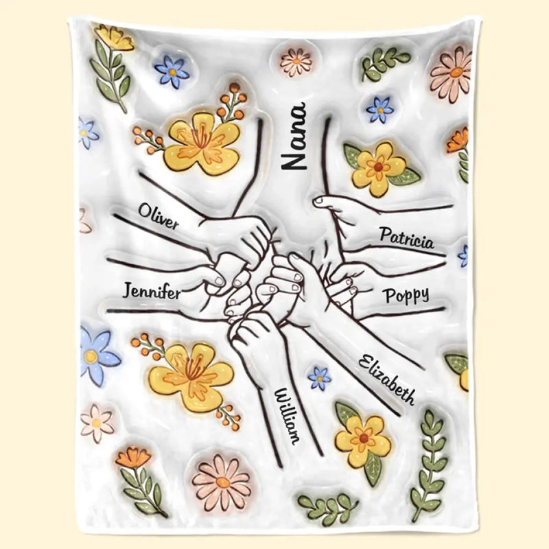 We Love You Mom - Family Personalized Custom 3D Inflated Effect Printed Blanket - Mother's Day, Gift For Mom, Grandma