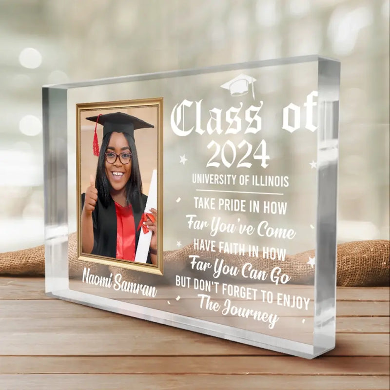 Custom Photo Graduation Gifts for College Graduates - Personalized Shaped Acrylic Plaque