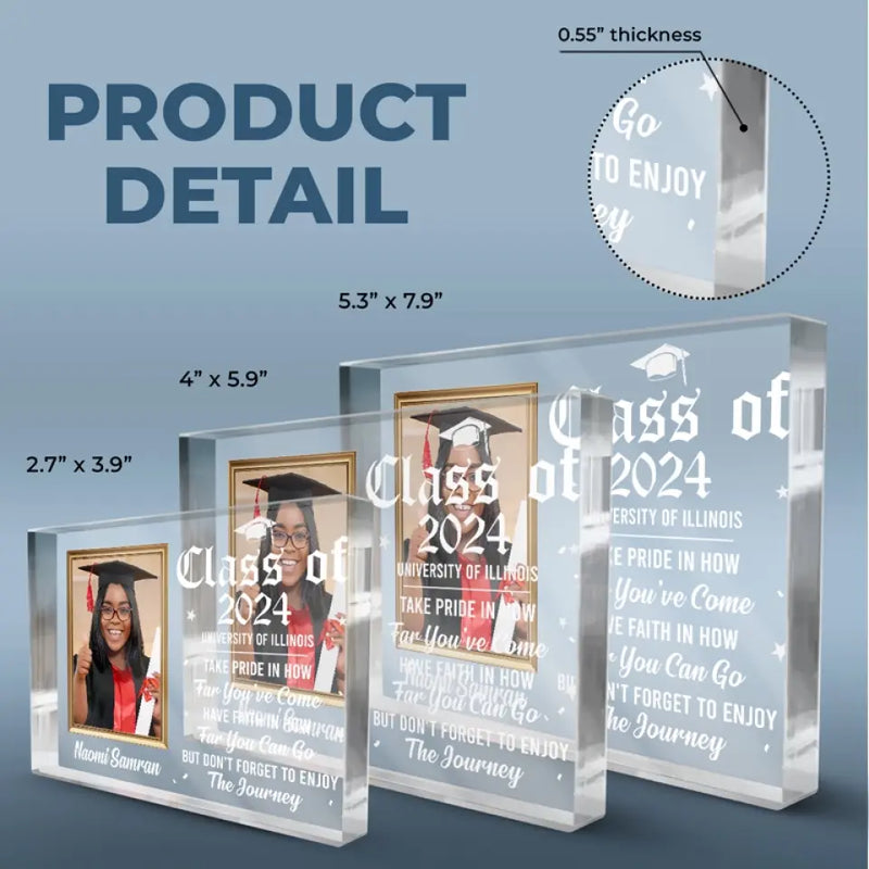 Custom Photo Graduation Gifts for College Graduates - Personalized Shaped Acrylic Plaque