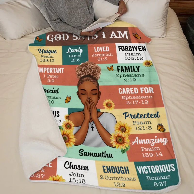 Custom Name Christian Affirmation Gifts for Women - Personalized Blanket