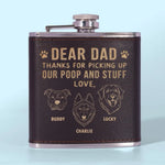 Custom Name Funny Dog Dad Gifts - Personalized Hip Flask