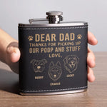 Custom Name Funny Dog Dad Gifts - Personalized Hip Flask
