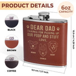 Custom Name Funny Dog Dad Gifts - Personalized Hip Flask