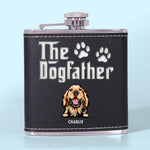 Custom Name The Dogfather Gifts for Dog Dads - Personalized Hip Flask