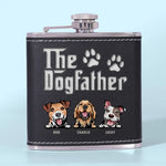 Custom Name The Dogfather Gifts for Dog Dads - Personalized Hip Flask