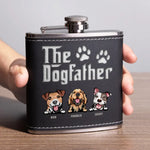 Custom Name The Dogfather Gifts for Dog Dads - Personalized Hip Flask
