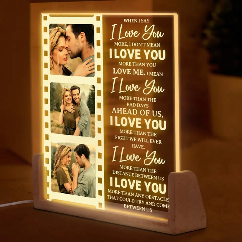 Custom Photo Romantic Couple Gifts - Personalized 3D LED Walnut Night Light