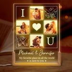 Custom Photo Couple Gifts - Personalized 3D LED Walnut Night Light
