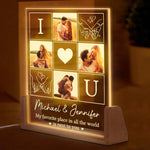 Custom Photo Couple Gifts - Personalized 3D LED Walnut Night Light